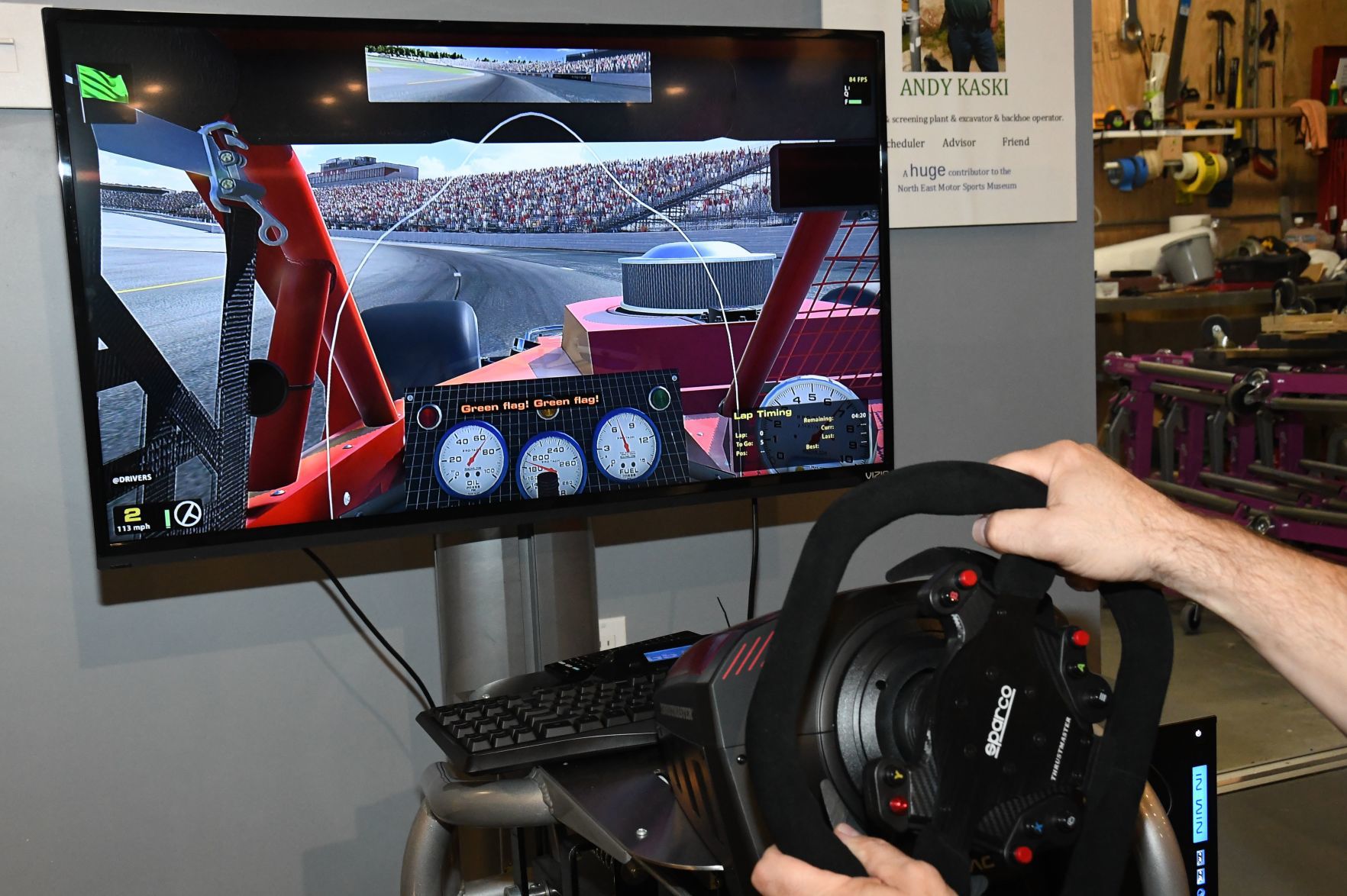 Try out a racing simulator at North East Motor Sports Museum
